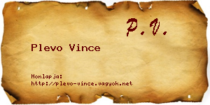 Plevo Vince névjegykártya